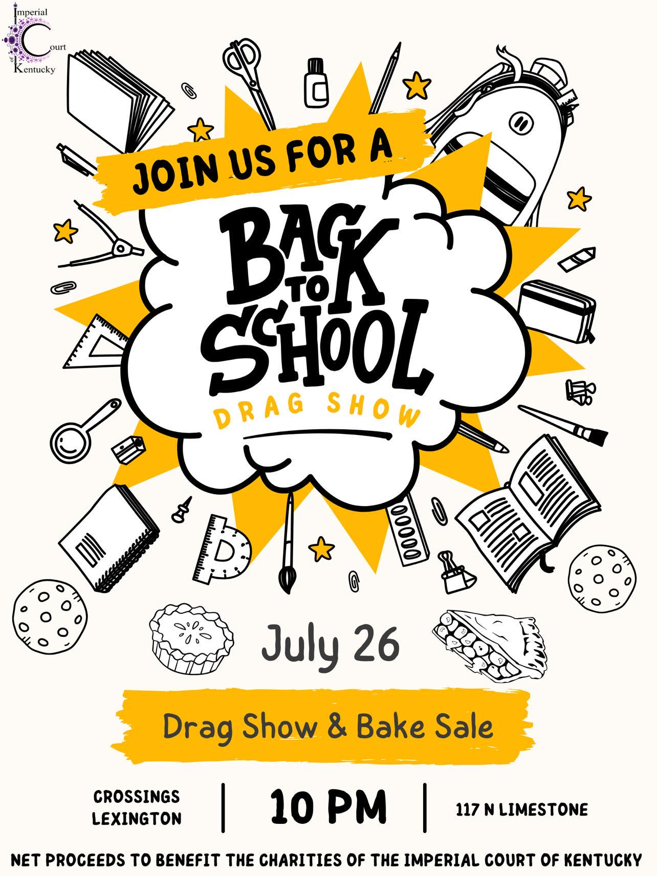 Back to School Drag Show & Bake Sale